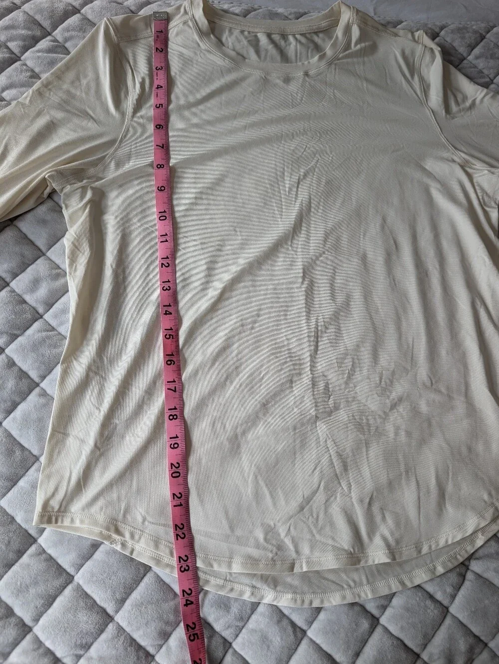 LIKE NEW Crz Yoga Lightweight Crew neck Long Sleeve Top, Cream, Size Medium